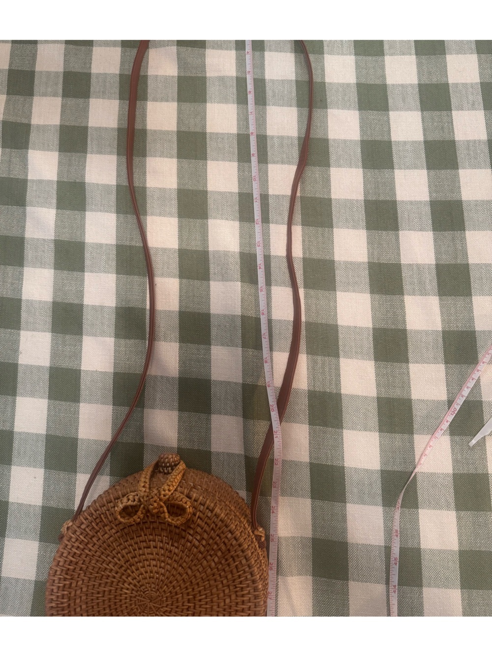 Bali Round Woven Rattan Crossbody Bag - Tan - Picture 5 of 6